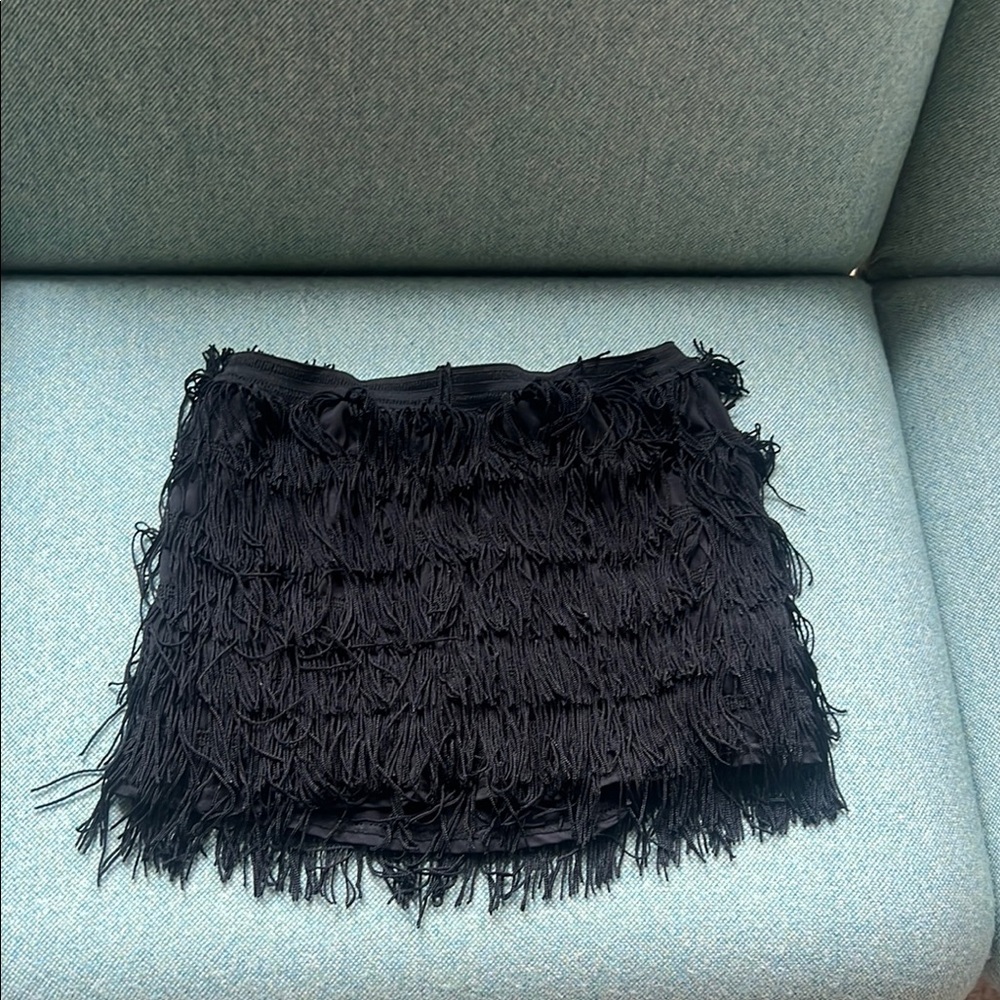 Zara Black Fringe Skirt, size x-small